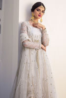White Zardozi Organza Anarkali Dress (3-Piece) - Image 3