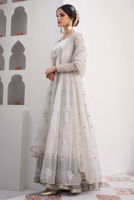 White Zardozi Organza Anarkali Dress (3-Piece) - Image 4