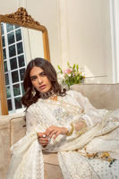 Pakistani White Chikankari Pure Chiffon Angharka (3-Piece) - Image 5