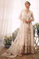 Pakistani Oyster White Gota Block Print Chikan Angharka (2-Piece) - Image 1