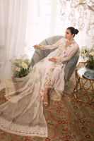 Pakistani Oyster White Gota Block Print Chikan Angharka (2-Piece) - Image 3