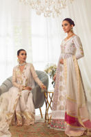 Pakistani Oyster White Gota Block Print Chikan Angharka (2-Piece) - Image 6