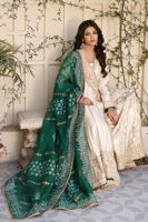 Marshmallow White Embroidered Cotton Net Angrakha (3-Piece) - Image 6