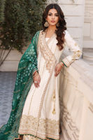 Marshmallow White Embroidered Cotton Net Angrakha (3-Piece) - Image 7