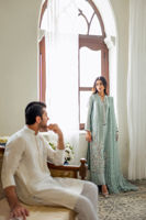 White Self-Embroidered Cotton Kurta (2-Piece) - Image 9