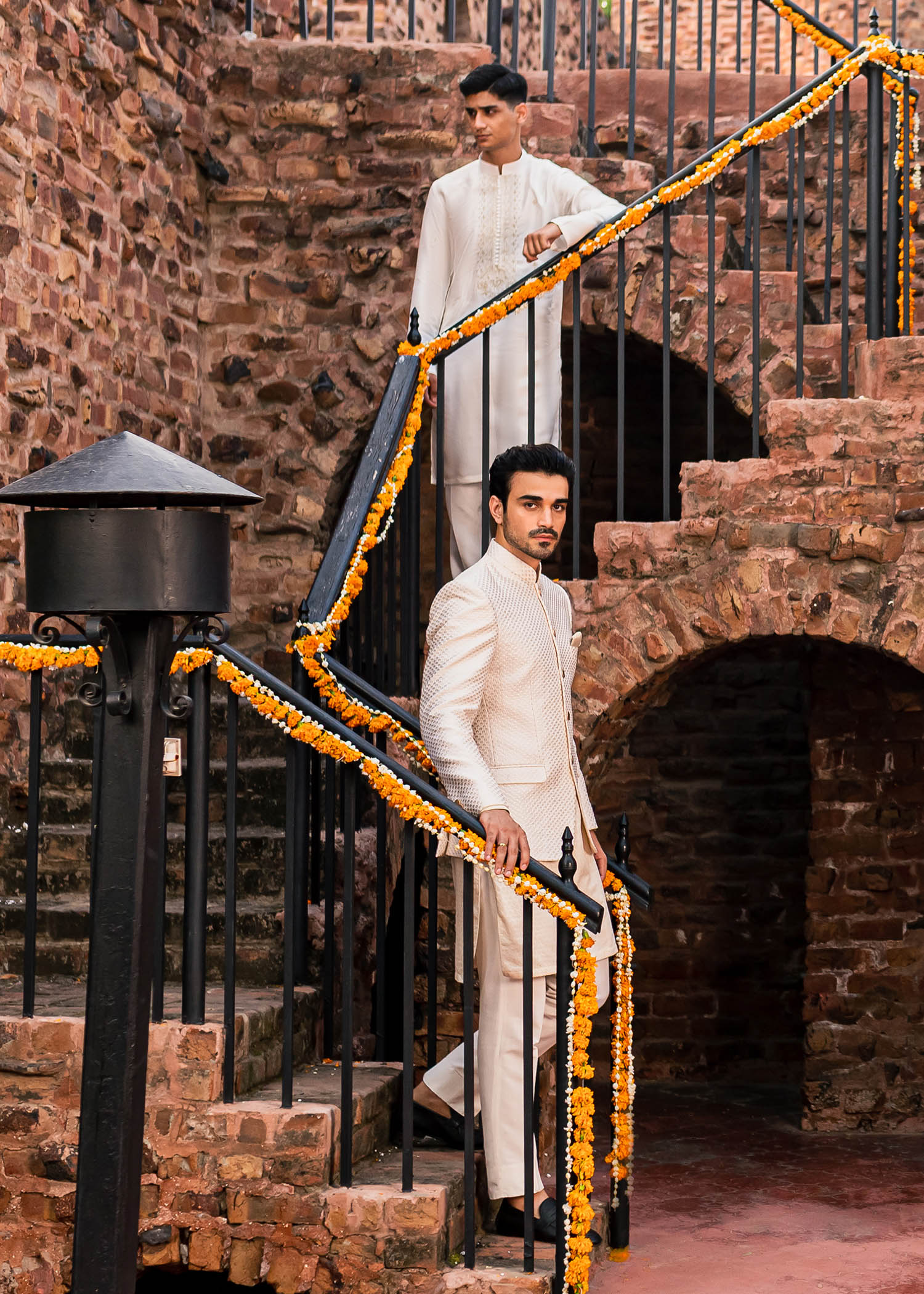 White Tilla Embroidered Korean Rawsilk Kurta (2-Piece) - Image 5