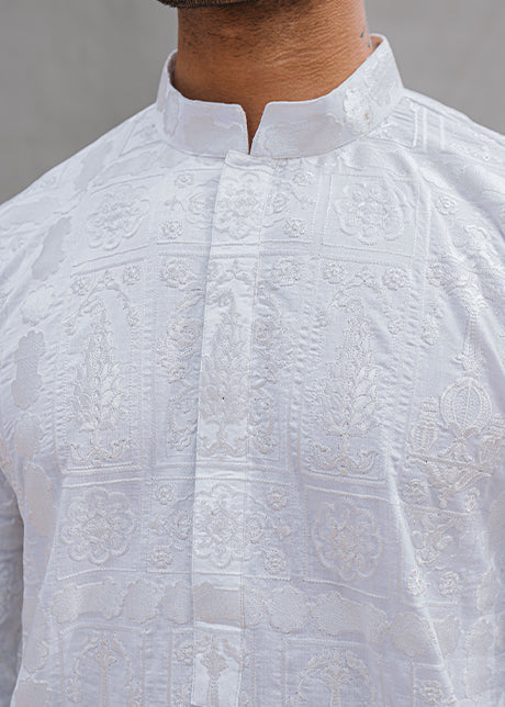 White Embroidered Lawn Kurta (2-Piece) - Image 2