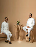 White Embroidered Wash & Wear Kurta Set (2-Piece) - Image 3