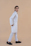 White Embroidered Wash & Wear Kurta Set (2-Piece) - Image 5