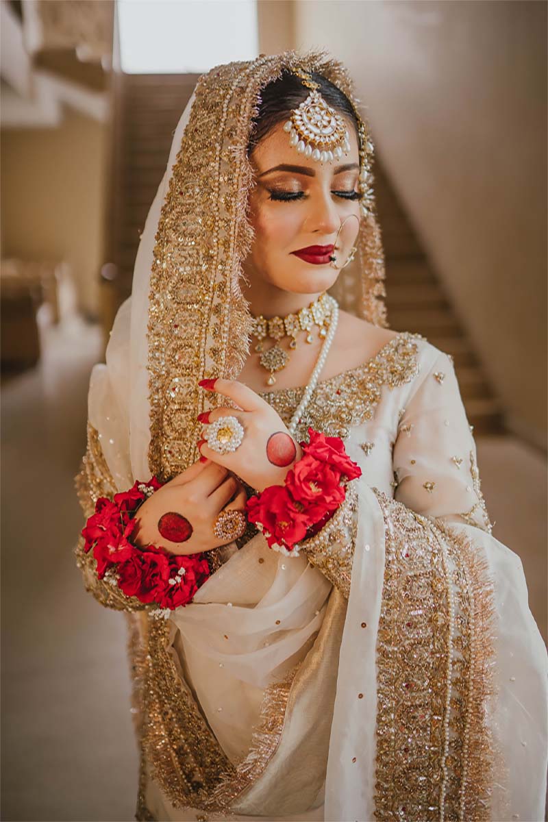 White Zardozi Organza & Raw Silk Farshi Sharara (3-Piece) - Image 2