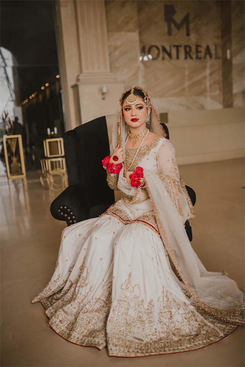 White Zardozi Organza & Raw Silk Farshi Sharara (3-Piece) - Image 7