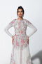 Pakistani White Hand-Embellished Net Gown (1-Pc) - Image 3