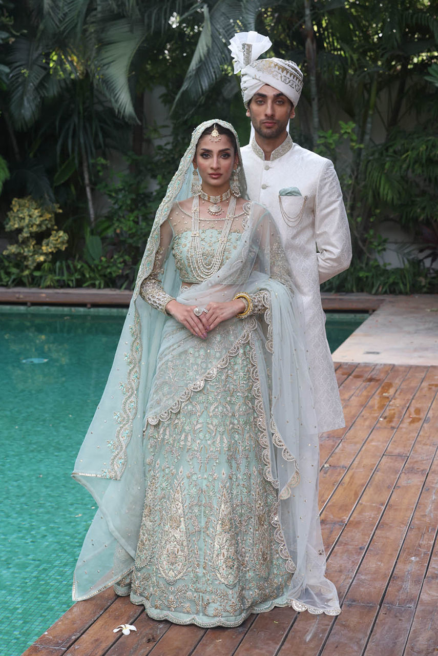 White Embroidered Raw Silk Groom Sherwani (3-Piece) - Image 5