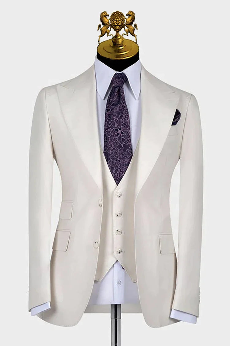 Daisy White Tailored 3-Piece Groom Suit - Image 1