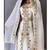 White Zari & Bead Embroidered Georgette Kaftan (2-Piece) - Image 2