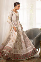 Pakistani White Chikan Embroidered Kalidar Dress (2-Piece) - Image 1