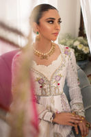 Pakistani White Chikan Embroidered Kalidar Dress (2-Piece) - Image 2