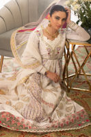 Pakistani White Chikan Embroidered Kalidar Dress (2-Piece) - Image 3