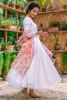 White Embroidered Chikan Kalidaar Dress (3-Piece) - Image 3