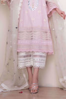 Pakistani White Embroidered Organza Kalidaar Dress (3-Piece) - Image 10