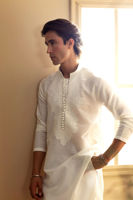 White Embroidered Cotton Kurta (2-Piece) - Image 4