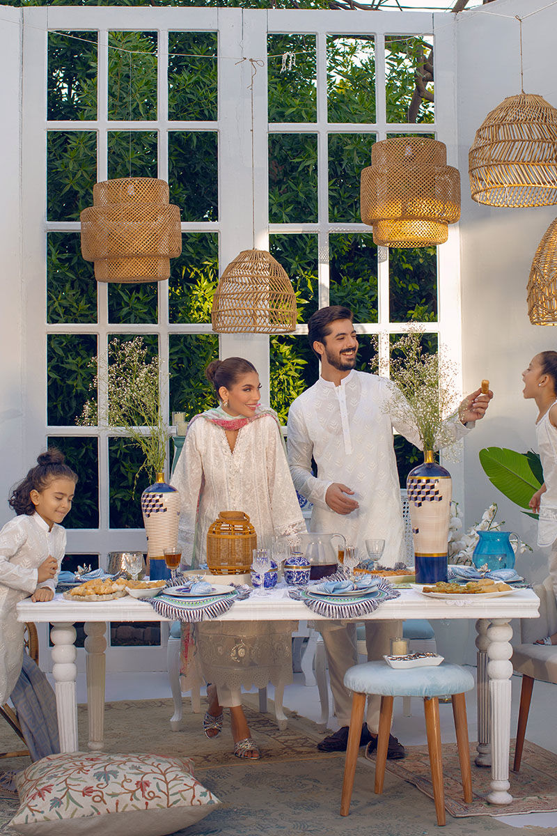 White Chikankari-Embroidered Lawn Kurta (2-Piece) - Image 3