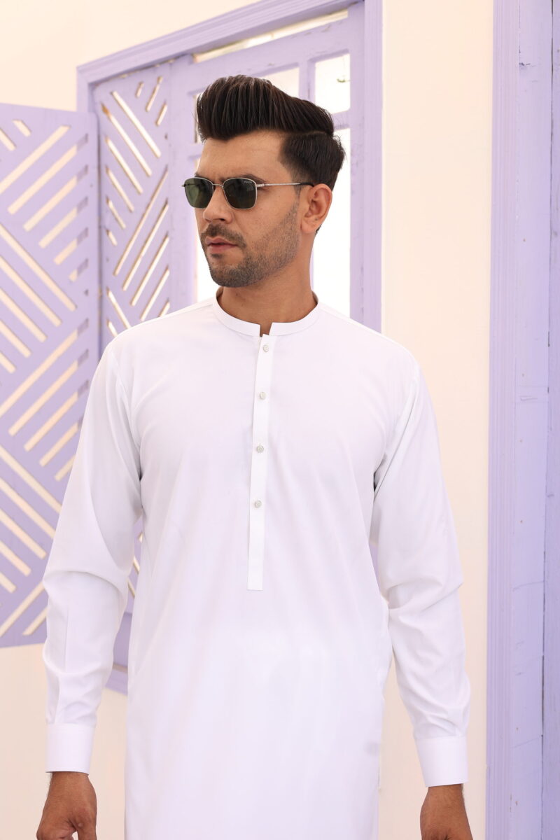 White China Boski Kurta Pajama (2-Piece) - Image 4