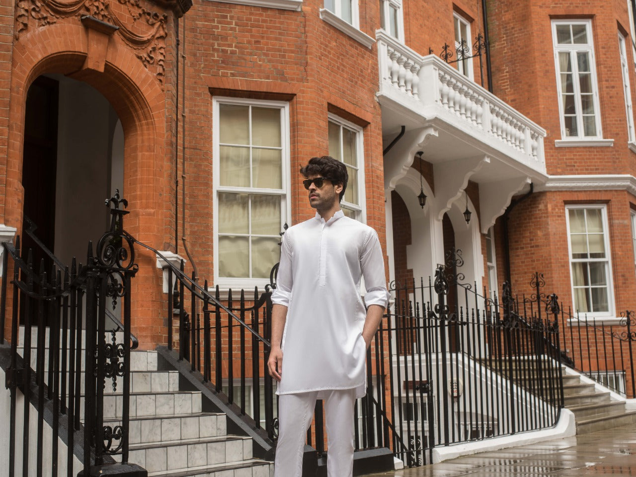 White Cotton Kurta Pajama Set (2-Piece) - Image 3
