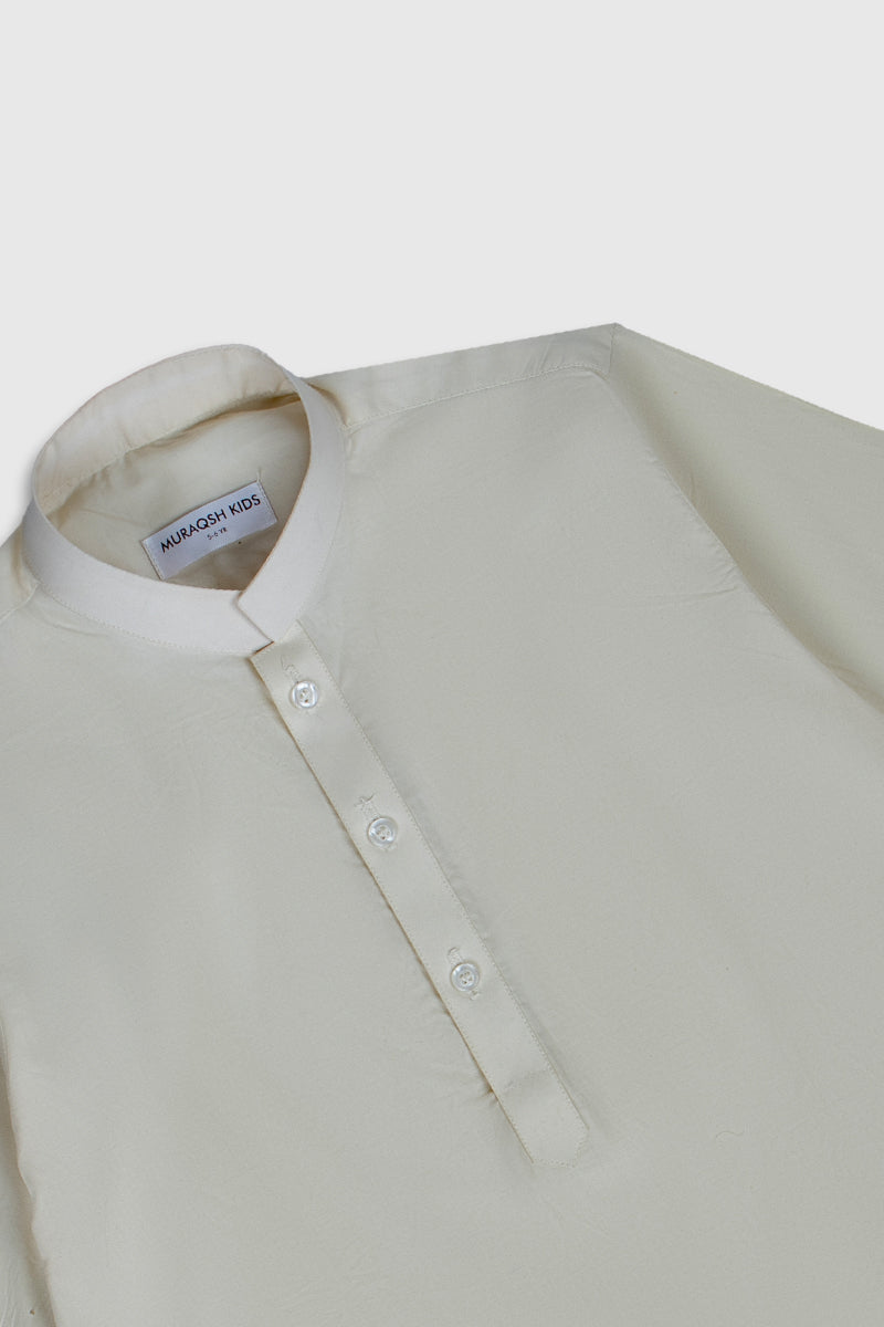 White Cotton Kurta Pajama Set (2-Piece) - Image 2