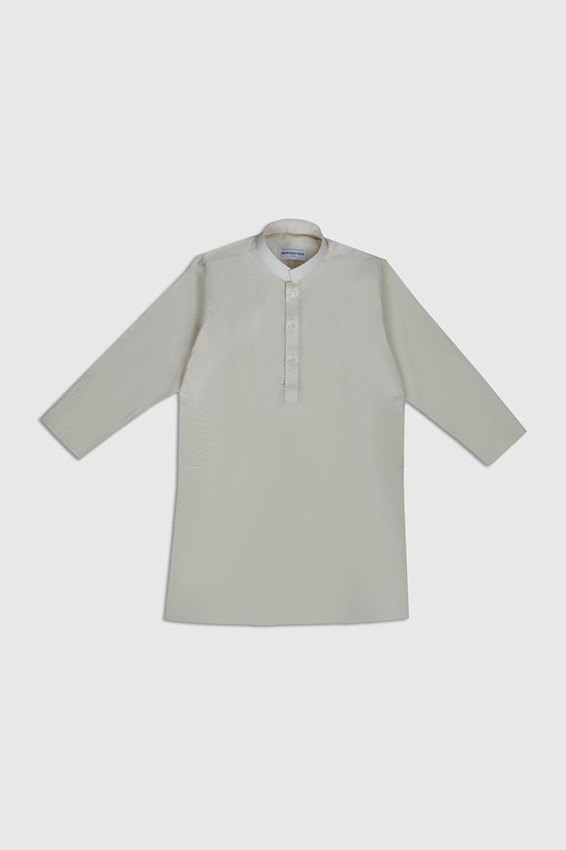 White Cotton Kurta Pajama Set (2-Piece) - Image 3