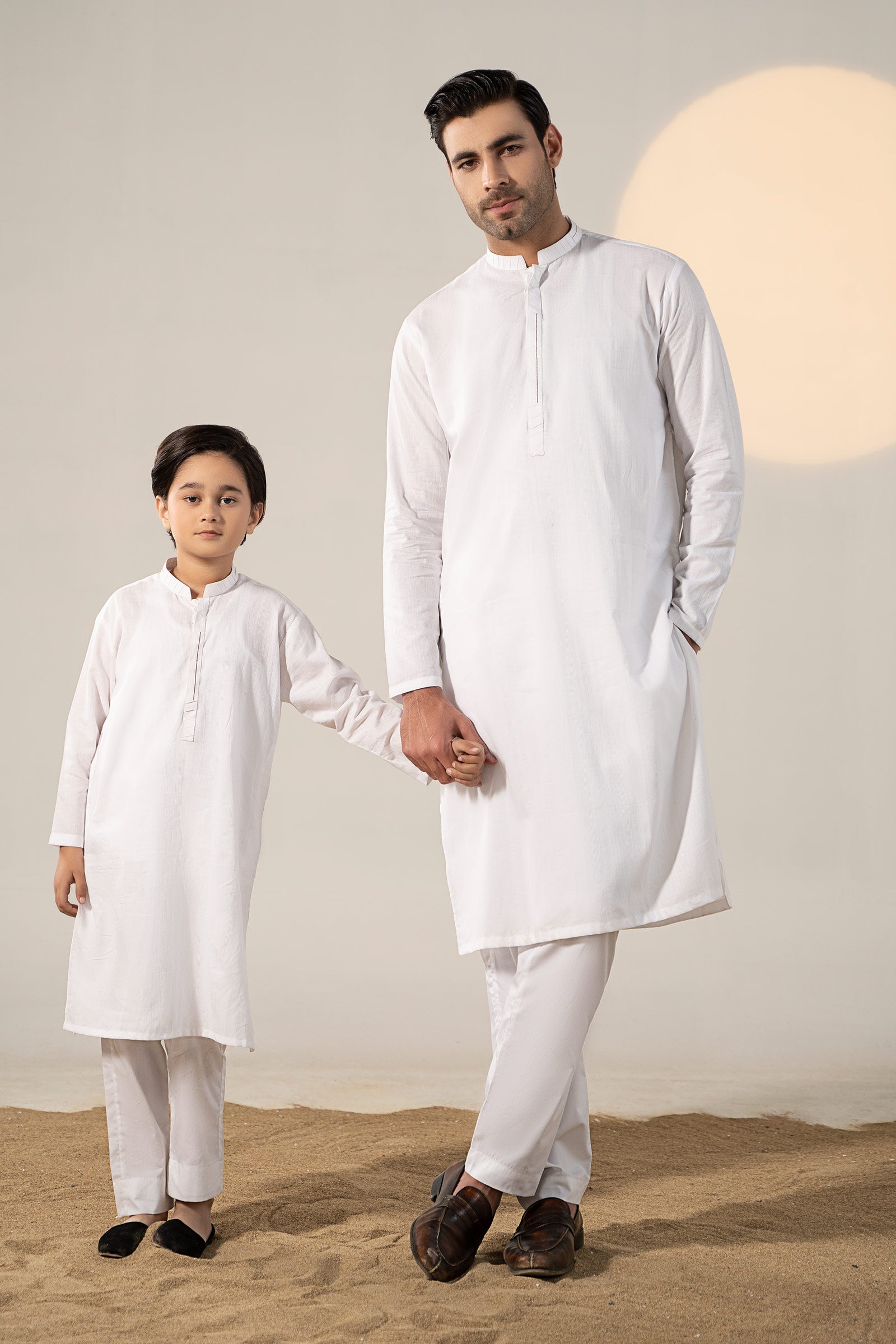 White Self-Print Dobby Cotton Kurta Pajama (2-Piece) - Image 2
