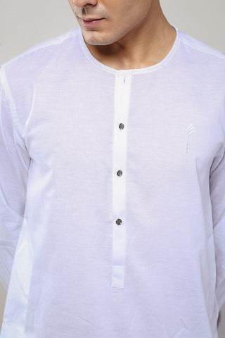 White Wash-and-Wear Kurta Pajama (2-Piece) - Image 7