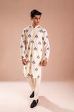 Off-White Embroidered Wash-and-Wear Kurta Pajama (2-Piece) - Image 2