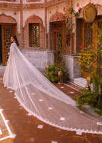 White Embellished Net Bridal Lehenga (3-Piece) - Image 6