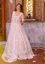 White Embellished Net Bridal Lehenga (3-Piece) - Image 9