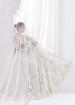 White Embroidered Net Bridal Lehenga (3-Piece) - Image 5
