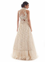 Pakistani White Cutwork Raw Silk Lehenga (3-Piece) - Image 8