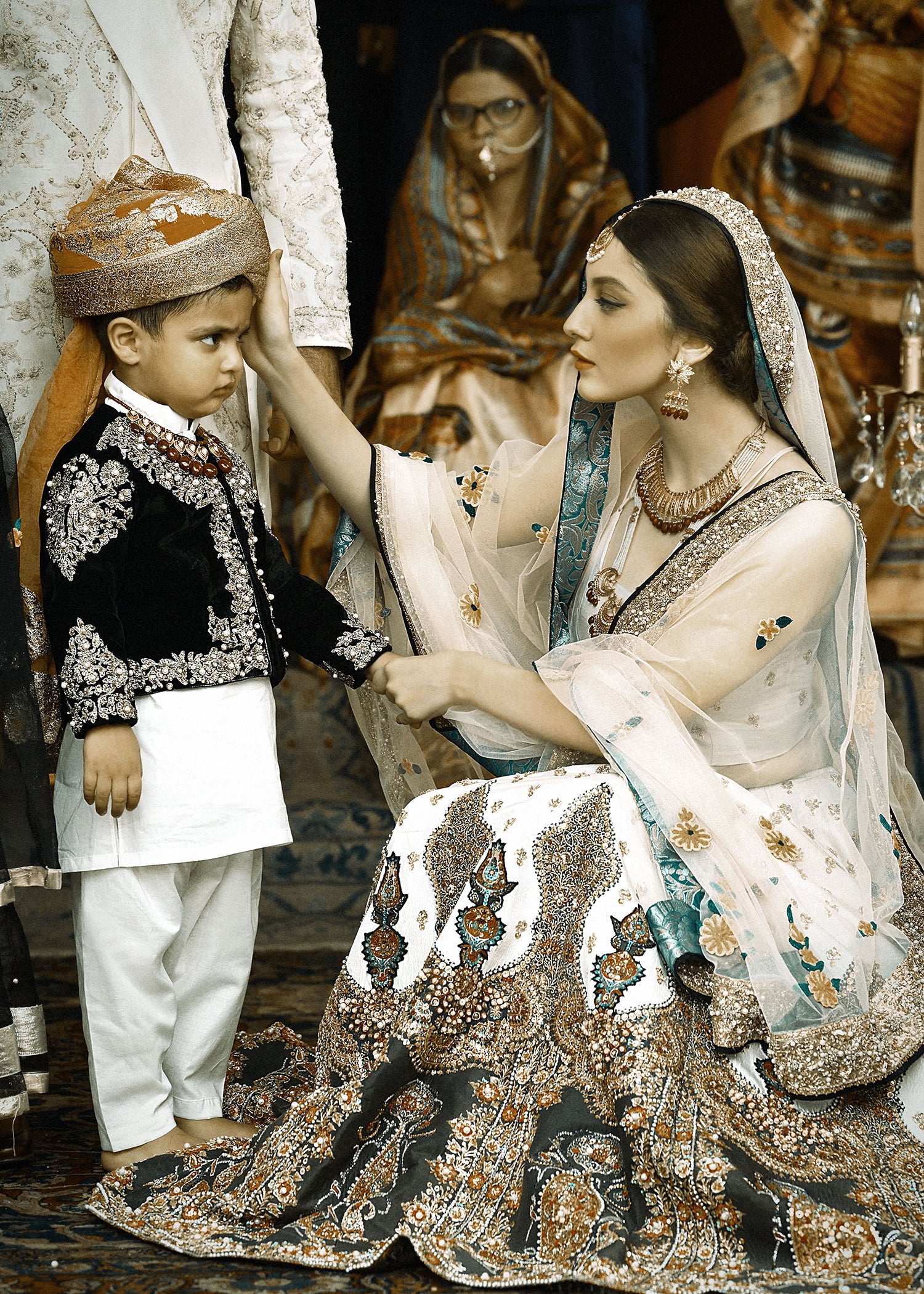 White Embroidered Raw Silk Lehenga Choli (3-Piece) - Image 4