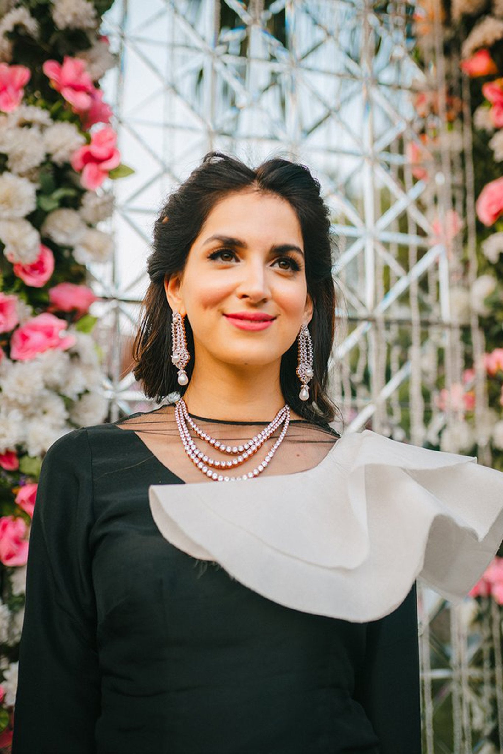 White & Black Zardozi Raw Silk Lehenga (2-Piece) - Image 3