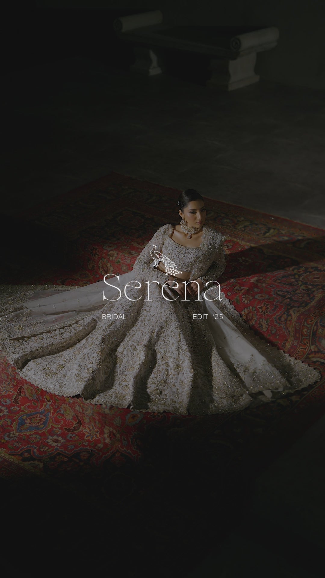 White Gold Embroidered Silk Satin Bridal Lehenga (3-Piece) - Image 11