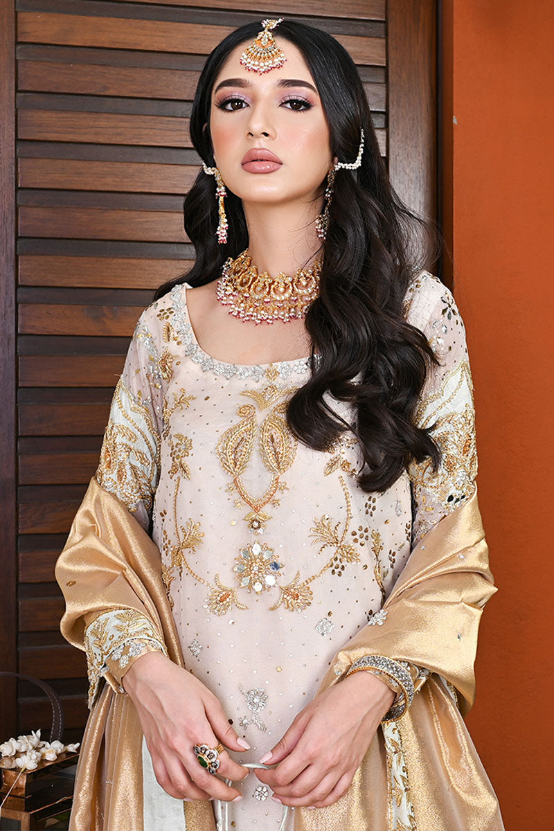 Pakistani White Kamdani Zardozi Silk Lehenga (3-Piece) - Image 2