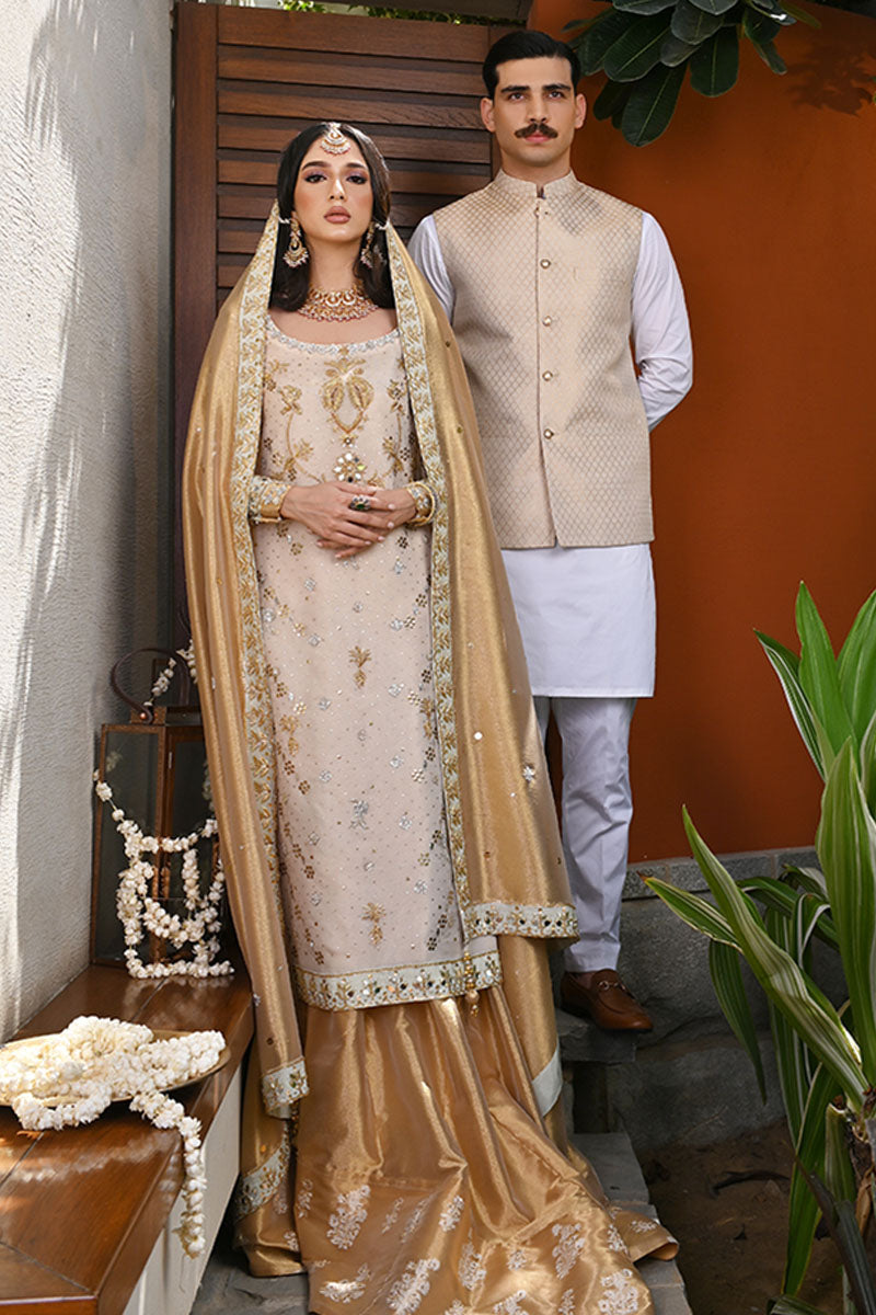 Pakistani White Kamdani Zardozi Silk Lehenga (3-Piece) - Image 4