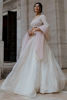 White Embellished Silk Choli & Organza Lehenga (3-Piece) - Image 3