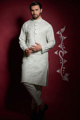 Apple White Chikankari Soft Cotton Kurta Pant Set (2-Piece) - Image 3