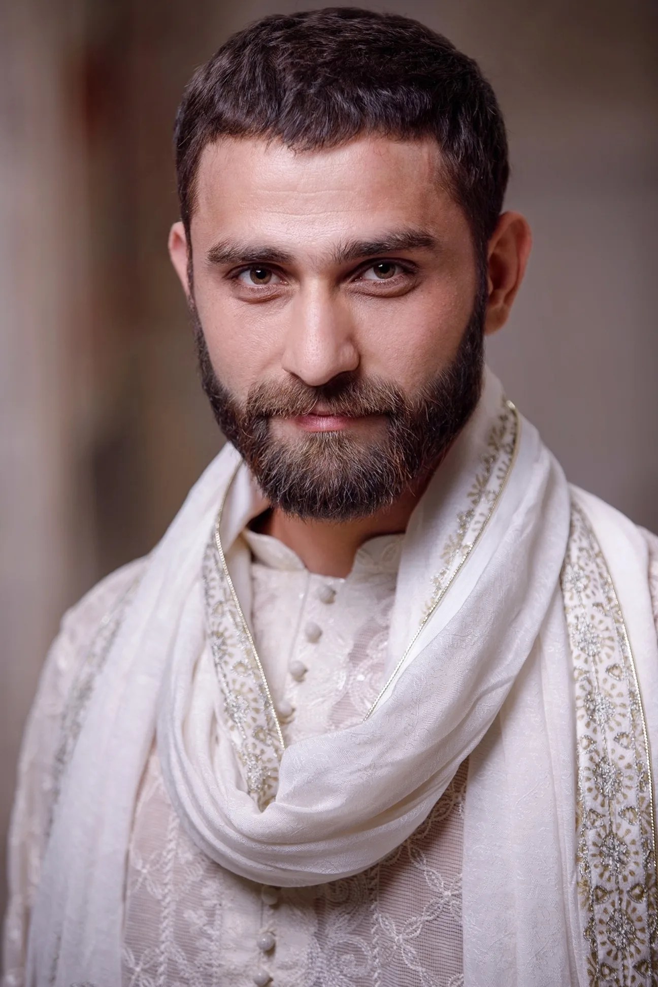 Seashell White Embroidered Sheer Net Kurta (2-Piece) - Image 7