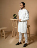 White Embroidered Wash & Wear Kurta (2-Piece) - Image 6