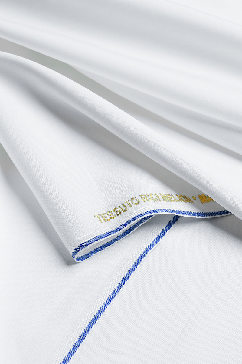 White Blended Unstitched Kameez Shalwar Fabric (2-Piece) - Image 2