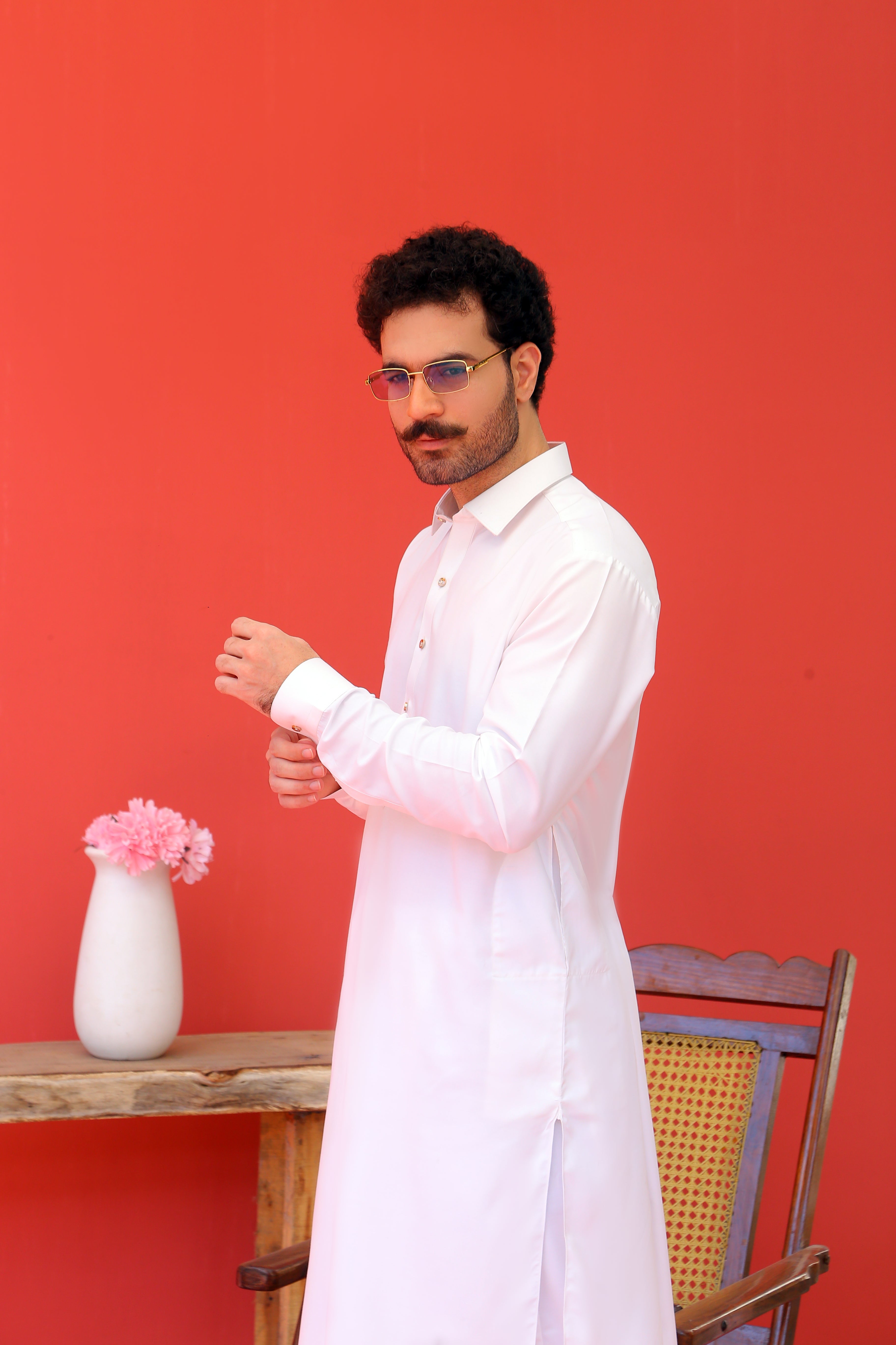 White Plain Cotton Shalwar Kameez (2-Piece) - Image 3