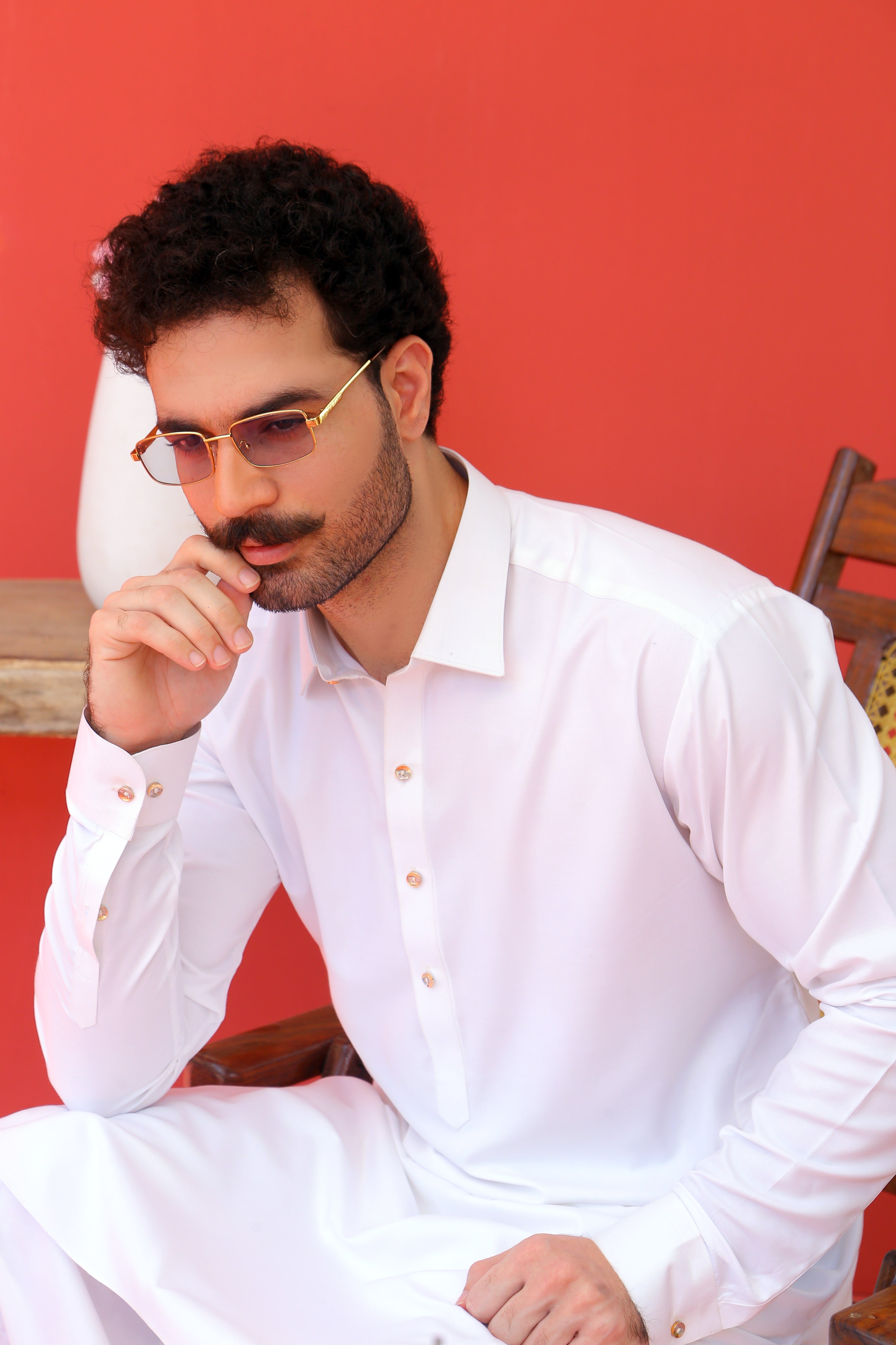 White Plain Cotton Shalwar Kameez (2-Piece) - Image 6