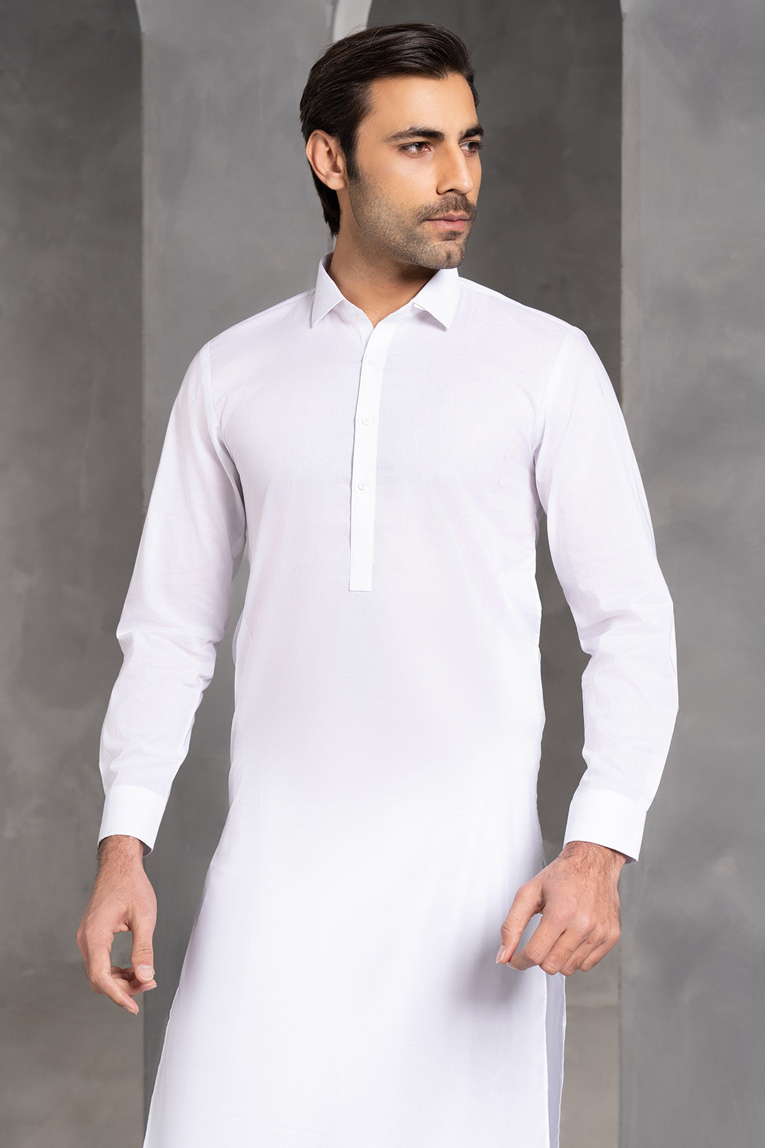 White Cotton Shalwar Kameez (2-Piece) - Image 1